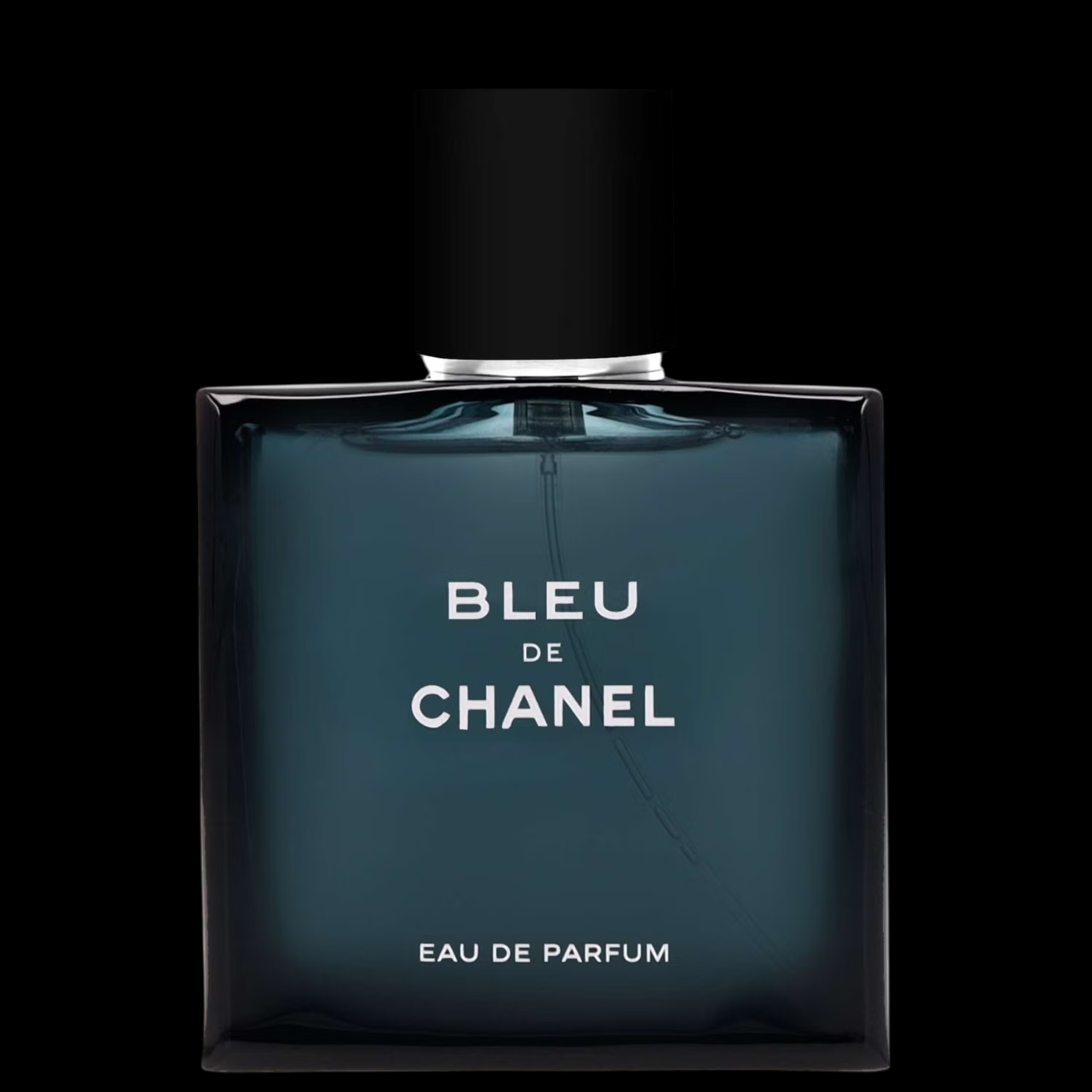 Imagen del perfume Bleu de Chanel Eau de Parfum 100 ml para hombre, frasco azul elegante con logo Chanel, fragancia original disponible en Costa Rica en decants y botella completa.