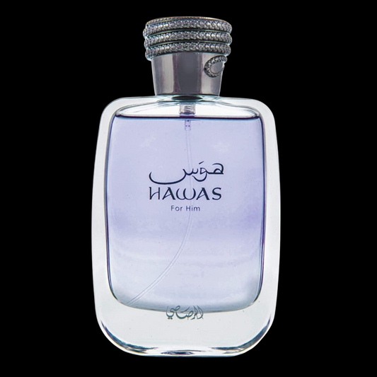 Decant de Hawas for Him original de Rasasi en frasco pequeño, perfume masculino fresco y moderno con notas acuáticas y ámbar. Ideal para probar antes de comprar. Disponible en Eterno Perfumes con envío a todo Costa Rica.

